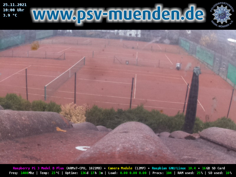 Eine aktuelle Aufnahme von den Tennisplaetzen des PSV-Muenden